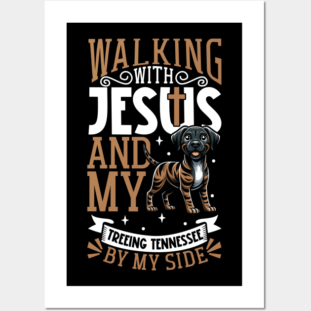 Jesus and dog - Treeing Tennessee Brindle Wall Art by Modern Medieval Design